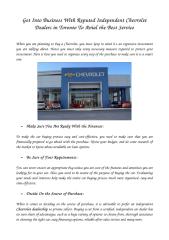 Get Into Business With Reputed Independent Chevrolet Dealers in Toronto To Avial the Best Service.pdf