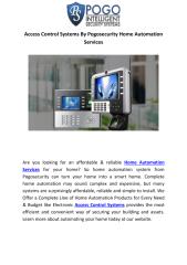 Access Control Systems By Pogosecurity Home Automation Services.PDF